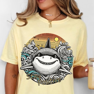 Shark Zentangle Art Comfort Colors Shirt: Respect The Locals Beach Vibes Tee