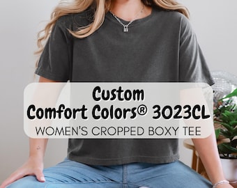 Custom Comfort Colors Cropped Boxy Tee 3023CL: Women's Personalized Crop Top