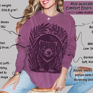 Tasmanian Devil Linocut T-Shirt: Granola Girl Style Comfort Colors Tee image 10