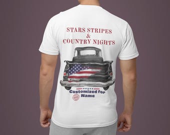 Personalized Fourth of July Shirts - Patriotic Stars and Stripes - Unisex Comfort Colors