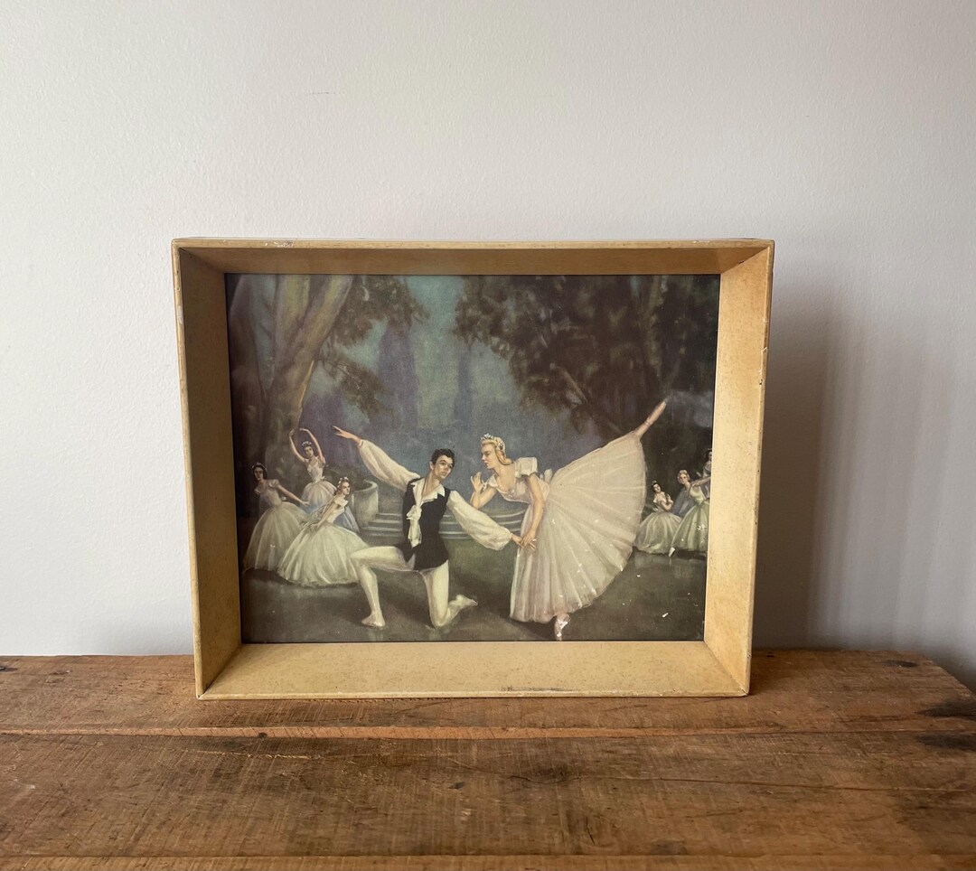 Vintage Framed Swan Lake Ballerina Print 27.5cm X 22cm Tall Classic ...