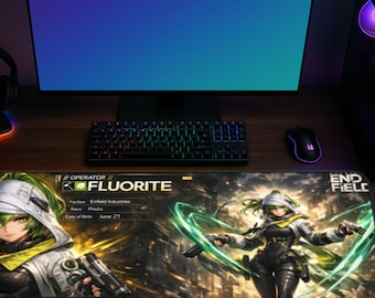 Arknights Endfield Desk Mat Fluorite Mouse Pad | Anime Gamer XXL Extended Desk Pad | PC Setup Keyboard Mat |