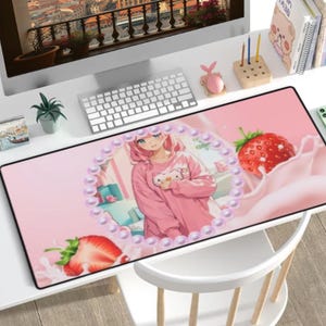 Tapete de mesa Hello Kitty rosa anime kawaii MTG playmat sanrio Gamer Desk Pad Pink Estético Mouse Pad para TCG e PC Personagens Sanrio