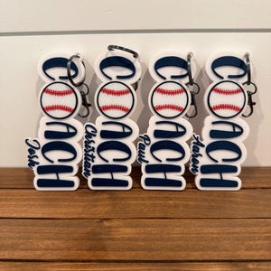 Benutzerdefinierter Trainer Schlüsselanhänger - Personalisiertes Baseball oder Softball Geschenk - 3D gedruckter Trainer Danke - Saisonende Geschenk - Wertschätzung des Trainers