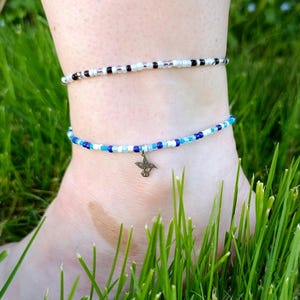 Bracelet cheville personnalisé – perles rocailles – choix couleur & breloque – bijou été femme – bijou été adolescente - anklet waterproof