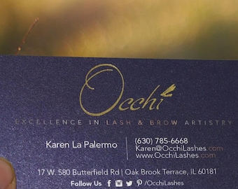 200 Pearl Business Cards | 16PT Shimmer Glitter Star Cardstock | Gold Silver Rose Gold Metallic Foil Stamped | Custom Printed  Hang Tags USA