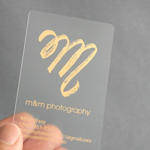 See Through Business Cards Etsy