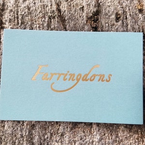 200 tarjetas de visita o etiquetas colgantes - 16 pt pesado nouveau oro plata oro rosa cobre lámina metálica estampada personalizada impresa minimalista moderna EE.UU.