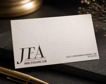 500 Custom Business Cards | Blind Embossed Debossed Letterpress | 14PT Matte Stock | Custom Color Printed | High Quality Thick Hangtags USA