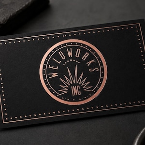 200 Black Business Cards | Rose Gold Copper Bronze Metallic Foil | 14PT 16PT Matte Thick | Color Custom Printed Calling Cards Hang Tags USA image 4