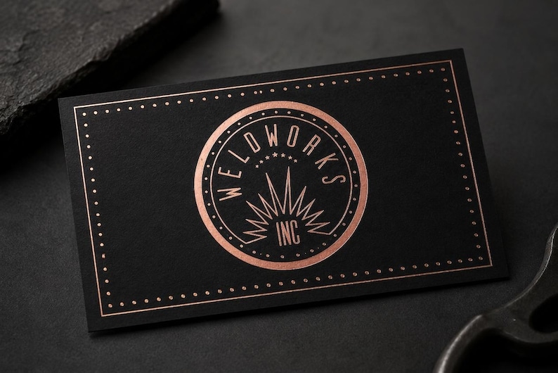 200 Black Business Cards | Rose Gold Copper Bronze Metallic Foil | 14PT 16PT Matte Thick | Color Custom Printed Calling Cards Hang Tags USA image 4