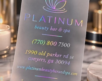 500 Plastic Business Cards | 30PT Frosted Plastic Stock | Metallic Gold Silver Foil | Luxury Waterproof Thick Cards | Custom Logo Printing