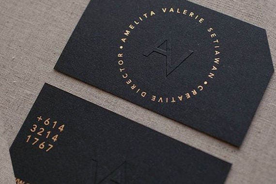 Black Cardstock Business Cards // A fully black letterpress paper stock  with a natural feel and unique look.