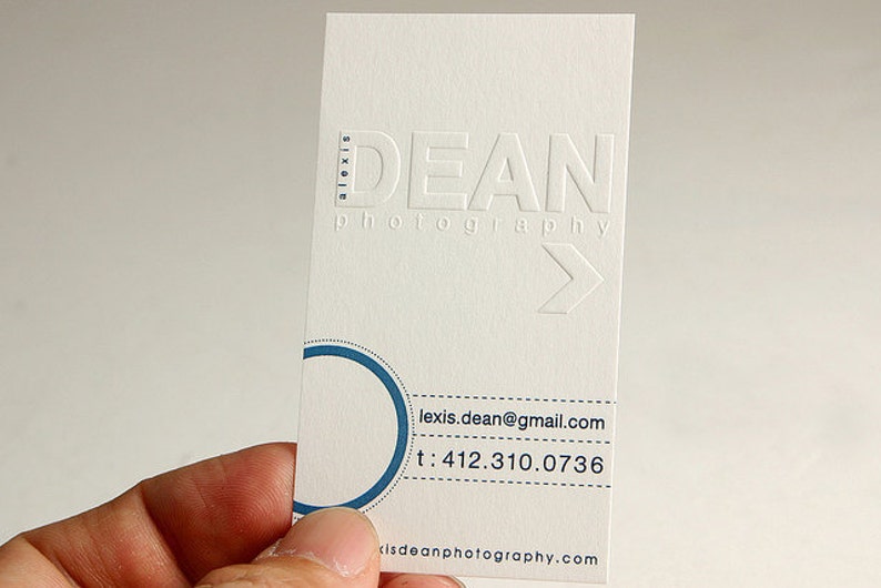 200 Business Cards or hang tags ink press embossed 16PT heavy nouveau stock uncoated textured calling cards letterpress custom printed image 4