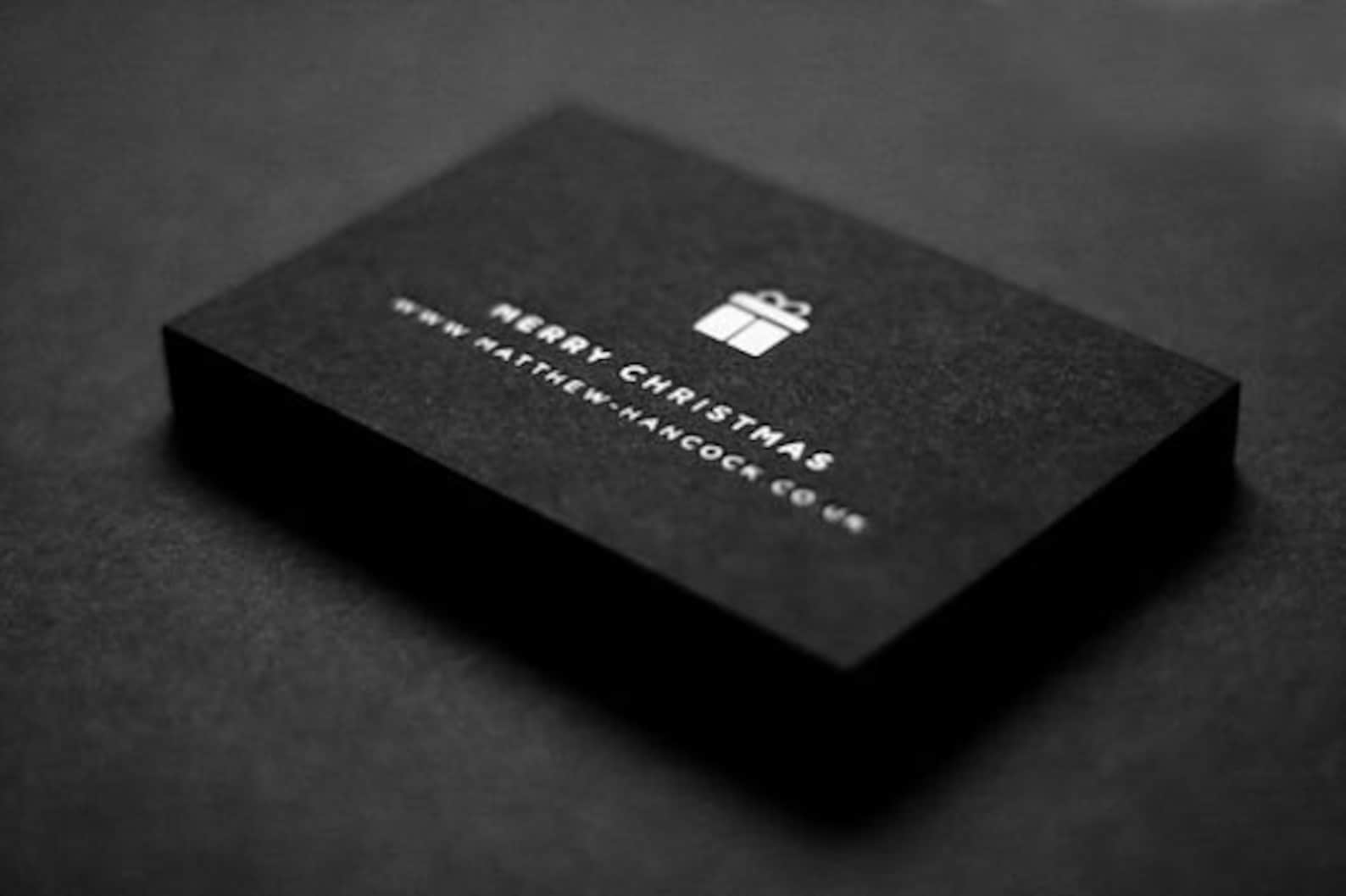 100 Business Cards Black Matte Card Stock 14PT 16PT Thick Etsy