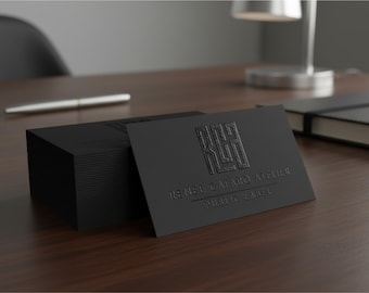 200 Black Business Cards | 14PT 16PT Matte Paper | Black Raised Ink | Raised Spot UV Gloss | Custom Printed Logo Art Calling Hang Tags USA