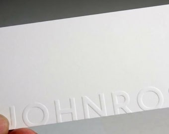 200 Custom Business Cards | 20PT White Smooth Silk Matte | Thick Luxury Hang Tags | Ink Press Embossing Debossing | Soft Touch Raised USA