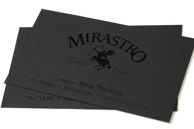 Black Cardstock Business Cards // A fully black letterpress paper stock  with a natural feel and unique look.