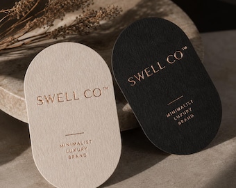 100 Arch Business Cards | Pill Shape Business Cards | Thick 35PT Cotton Paper | Metallic Foil Stamped | Luxury Custom Logo | Made in USA