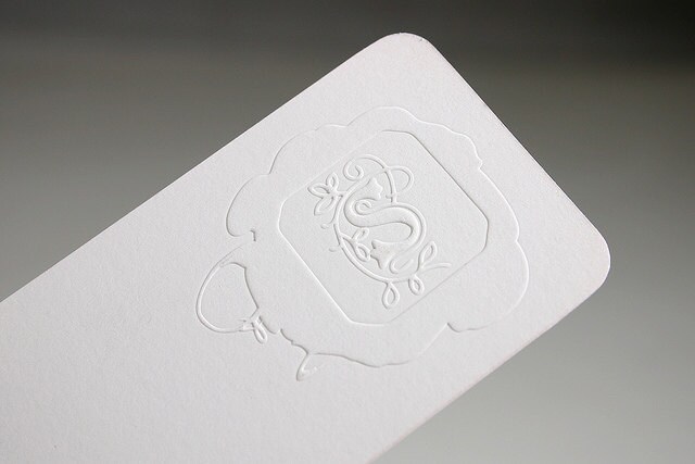 200 Slim Business Cards Blind Embossed 14PT Matte Stock