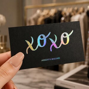 200 Black Business Cards | Rose Gold Copper Bronze Metallic Foil | 14PT 16PT Matte Thick | Color Custom Printed Calling Cards Hang Tags USA image 13
