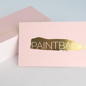 250 Business Cards or Hang tags -  16PT white silk laminated matte stock - Metallic foil gold silver rose-gold +  3.5"x2" - custom printed