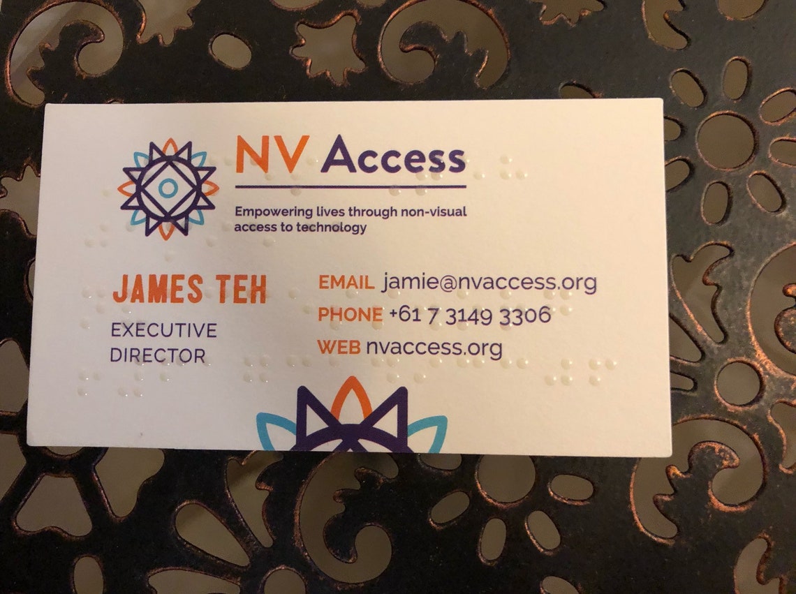 200 Business Cards Braille raised ink 11 PT matte stock Etsy