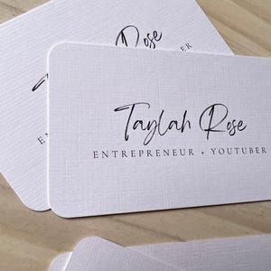 200 Linen Business Cards | 18PT Heavy Linen Cardstock | Full Color Custom Printed Cards Hang Tags | Thick Woven Linen Texture Uncoated Paper image 3
