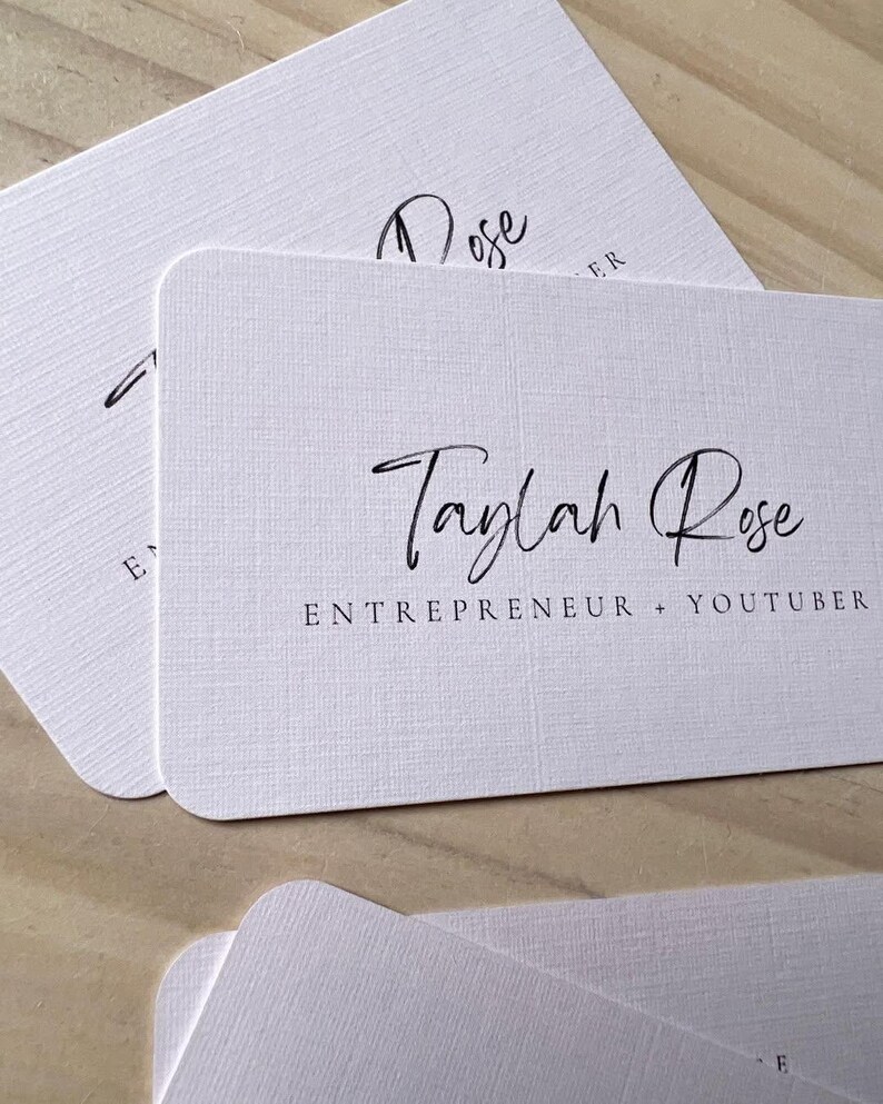 200 Linen Business Cards | 18PT Heavy Linen Cardstock | Full Color Custom Printed Cards Hang Tags | Thick Woven Linen Texture Uncoated Paper image 3