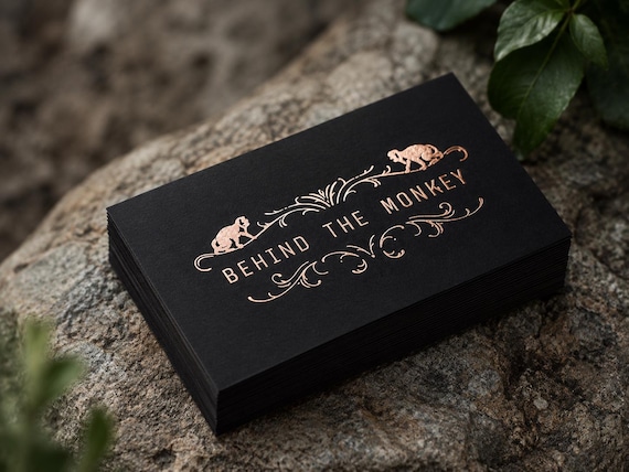 200 Black Business Cards | Rose Gold Copper Bronze Metallic Foil | 14PT 16PT Matte Thick | Color Custom Printed Calling Cards Hang Tags USA
