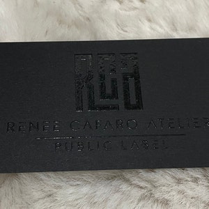 200 visitekaartjes - zwarte inkt met reliëf - 14 PT 16 PT zwarte matte voorraad - op maat bedrukt - zwarte verhoogde plek UV-glanzend logo kunstkaarten hang tags