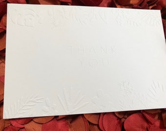 200 Blind embossed debossed Post Cards Greeting cards - 16 PT Heavy silky matte cardstock 4"x6" - color custom printed announcements rsvp