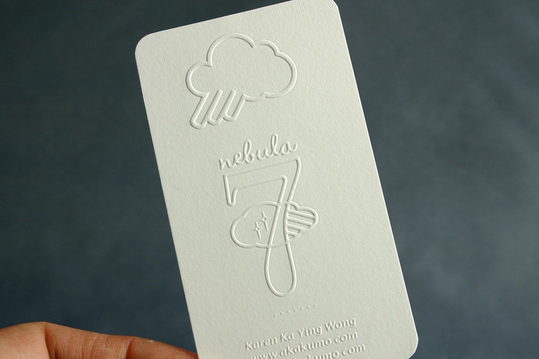 Embossed Business Card Mockup on Black Craft Paper