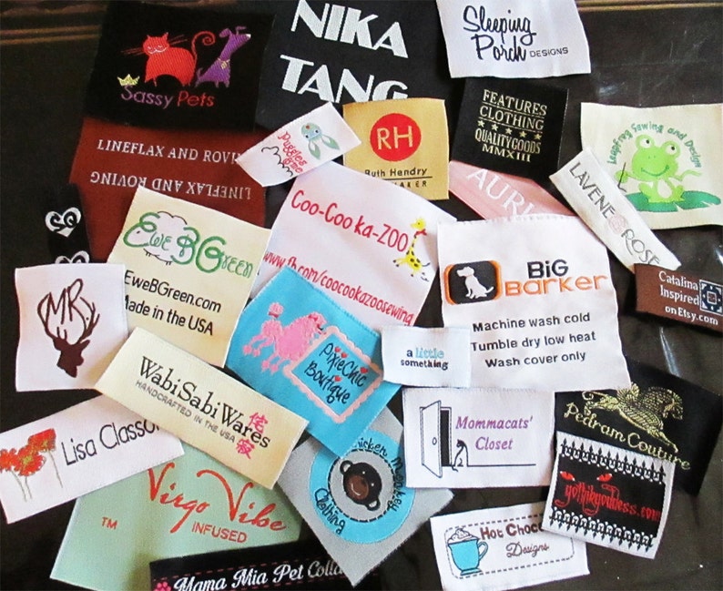 your logoartwork high density DAMASK weave fabric tags USA supplier complimentary artwork 1000 custom woven labels