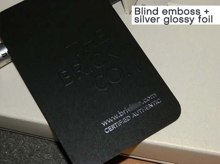 100 Business Cards Black Metallic Foil Embossing 16PT Black Matte