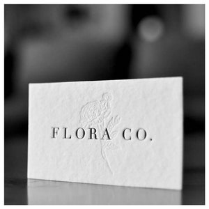 200 Letterpress Business Cards 40PT heavy cotton stock custom printed w black ink, and blind deboss debossing pressed lux cards tags USA image 1