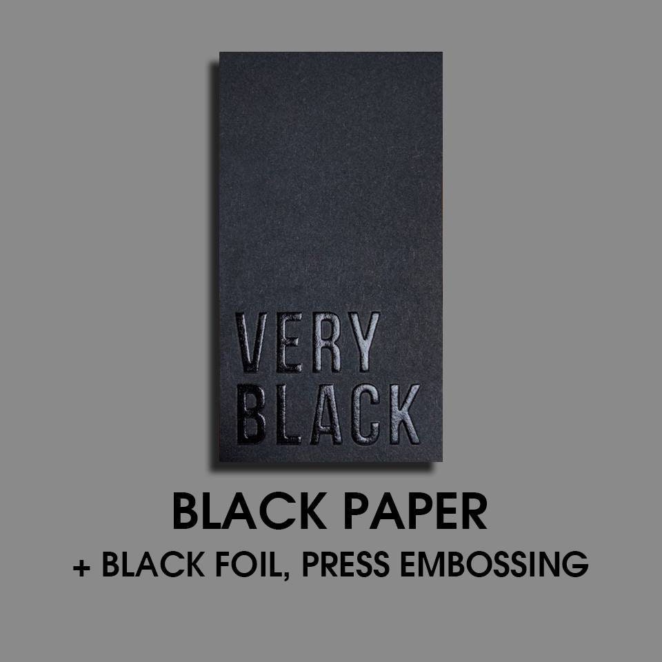200 Business Cards Black Metallic Foil Embossing 14PT 16PT Black