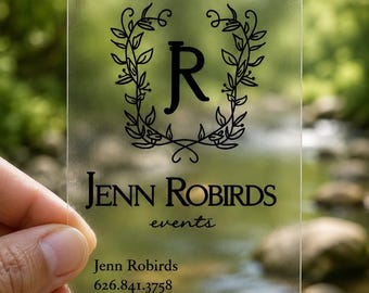 200 Frosted Translucent Plastic Business Cards | Black Metallic Foil Stamped | Clear Transparent Custom | Eco Recyclable Hang Tags | USA