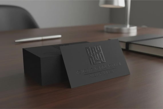 400 Black Raised Ink Business Cards | Spot UV Gloss | 14PT 16PT Thick Cardstock | Custom Printed Logo Artwork Calling Cards Hang Tags USA