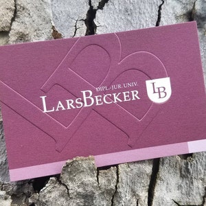 200 Business Cards or hang tags ink press embossed 16PT heavy nouveau stock uncoated textured calling cards letterpress custom printed image 9