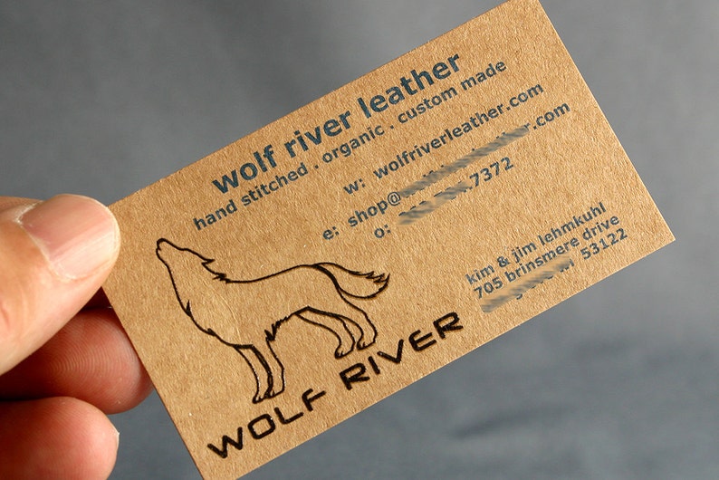 13 PT brown kraft paper with raised ink 200 Business Cards ...