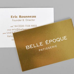 500 Business cards - inline metallic foil 16 PT cover stock - w UV glossy coating color custom printed gold silver multicolor foil tags USA