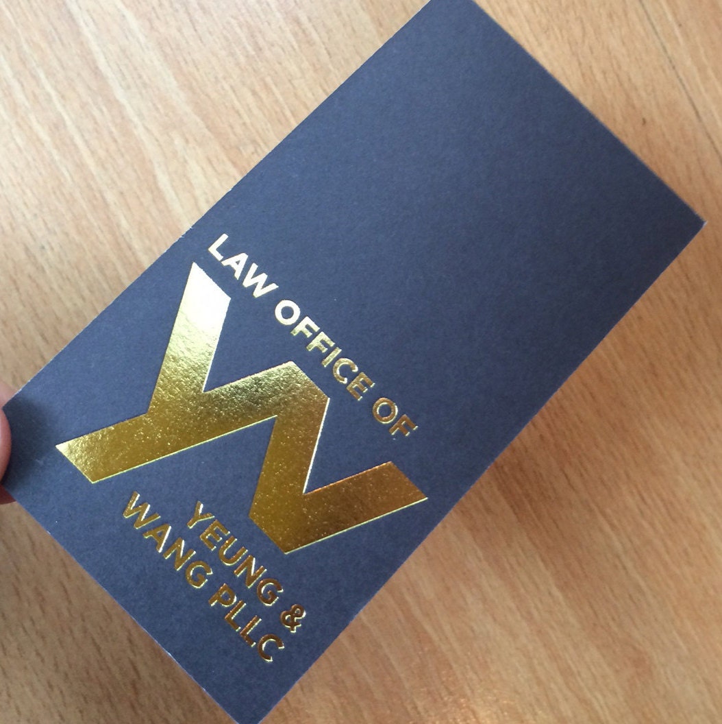 200 Business Cards 32PT white uncoated stock Metallic foil Etsy