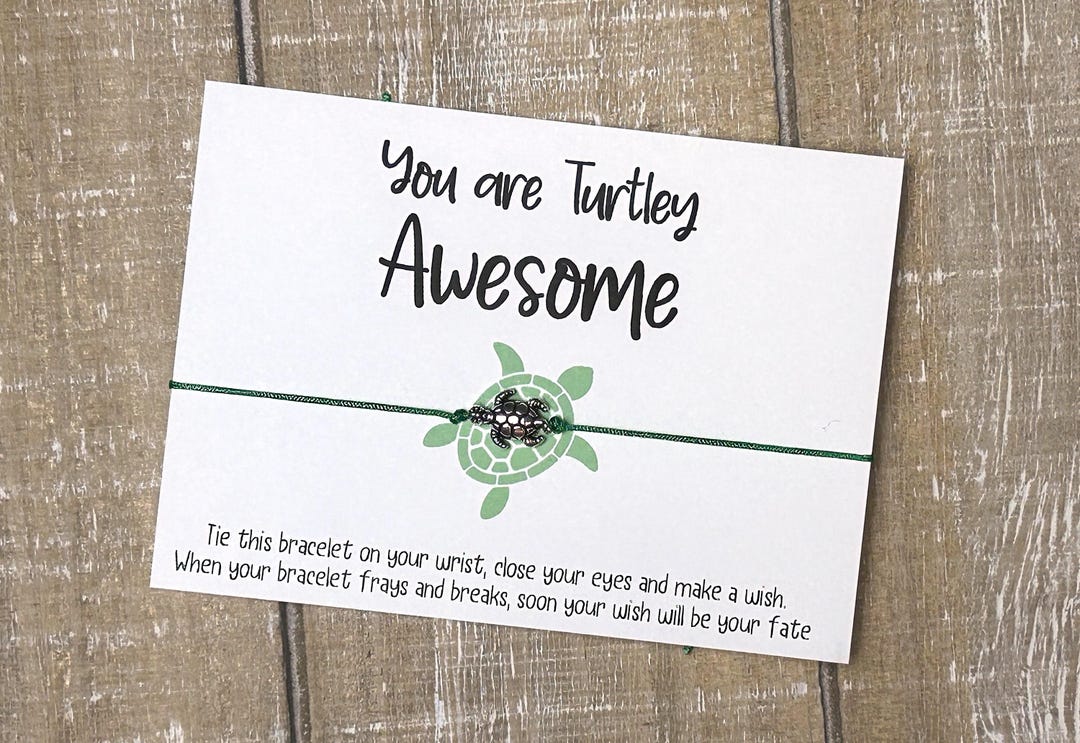 Turtle Wish Bracelet You Are Turtley Awesome Wish Bracelet With a Sea ...
