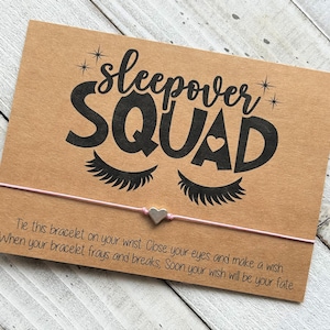Sleepover squad wish bracelet sleepover slumber party gift birthday party favor wish bracelet gift