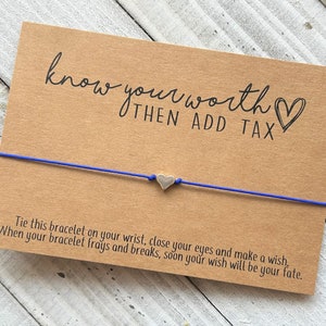 Ken je worth wish armband aanmoediging vriendschap armband eenvoudig cadeau koord wens armband met een hart kraal