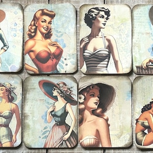 verano niñas diario basura tarjetas de diario de estilo vintage 3 X 4 tarjetas de diario verano mujeres tarjetas de diario basura conjunto de 8