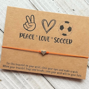 Peace love soccer wish bracelet soccer team gift love friendship bracelet gift wish bracelet