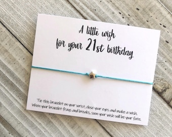 21st birthday Wish Bracelet cord Happy birthday wish bracelet simple gift cord wish bracelet 21st birthday gift