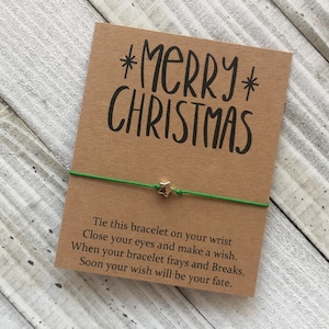 Vrolijke Kerst wens armband Vrolijk kerstcadeau Kerstwens armband met een ster kraal wens armband